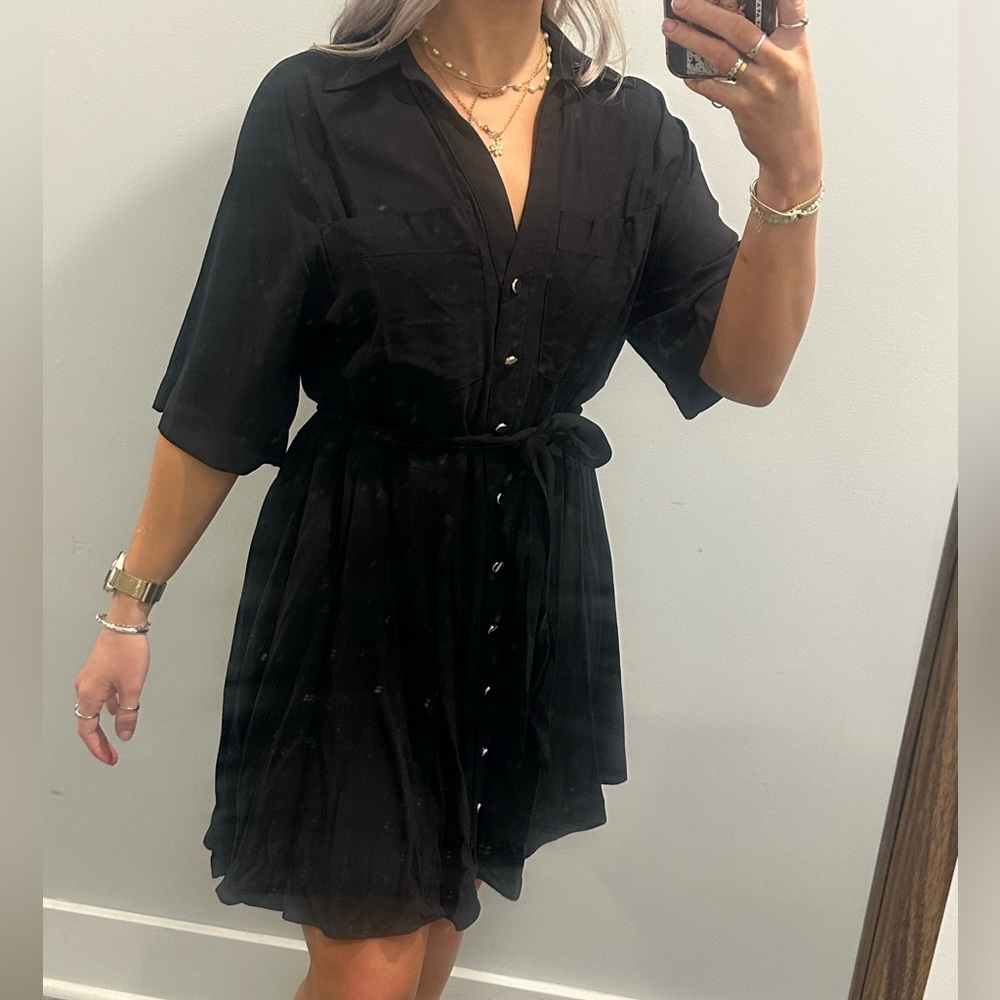 H&M Black Button Dress